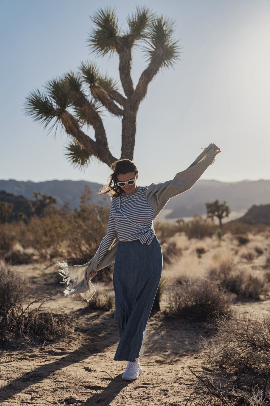 Online Denim Trumpet Skirt-Light Blue Skirts