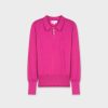 Clearance Zipper Collar Sweater-Magenta Tops