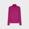 Wholesale Knit Ribbed Turtleneck-Magenta Tops