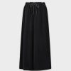 Online Drawstring Velour Skirt 35"-Black Teen Skirts