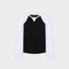 Clearance Two Tone Baseball Tee-Black/White Tees