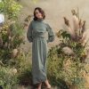 Wholesale Front Tie Sweater-Sage Sets