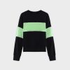 Online Neon Stripe Bomber-Green Stripe Teen Tops