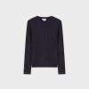 Hot Knit Cable Sweater-Navy Tops