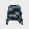 Best Striped Wrap Tee-Navy/Aqua Tees