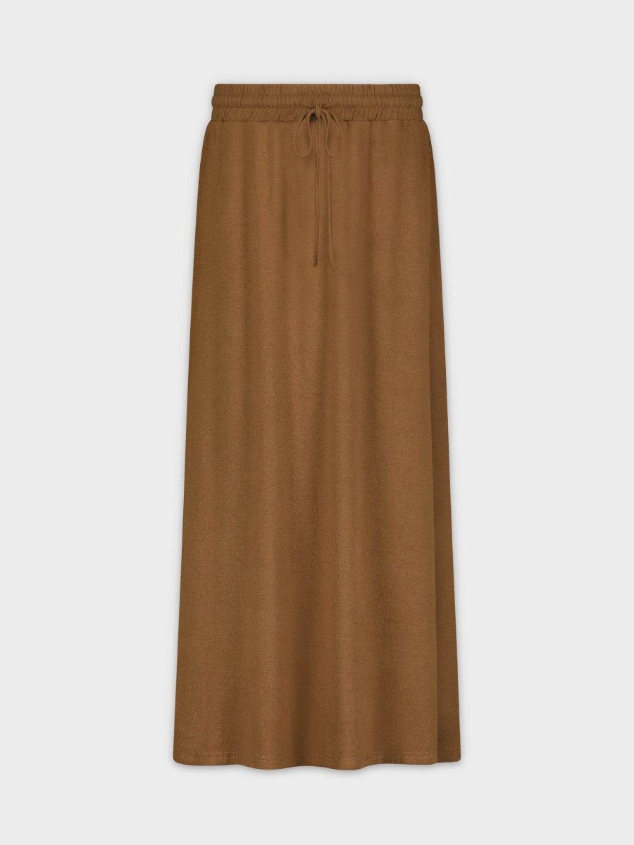 Wholesale Heathered Drawstring Skirt-Brown Sets