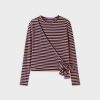 Clearance Striped Wrap Tee-Orange/Purple/Black Tees