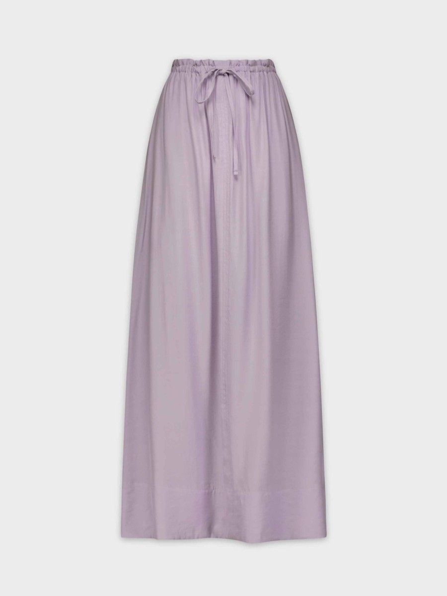 Hot Drawstring Ruffle Skirt-Lilac Skirts