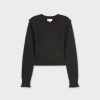 Best Raw Seam Sweater-Black Tops