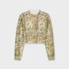 Best Printed Cardigan Short-Gold Aztec Tops