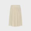 Best Stitched Pleated Leather Skirt-Bone Skirts