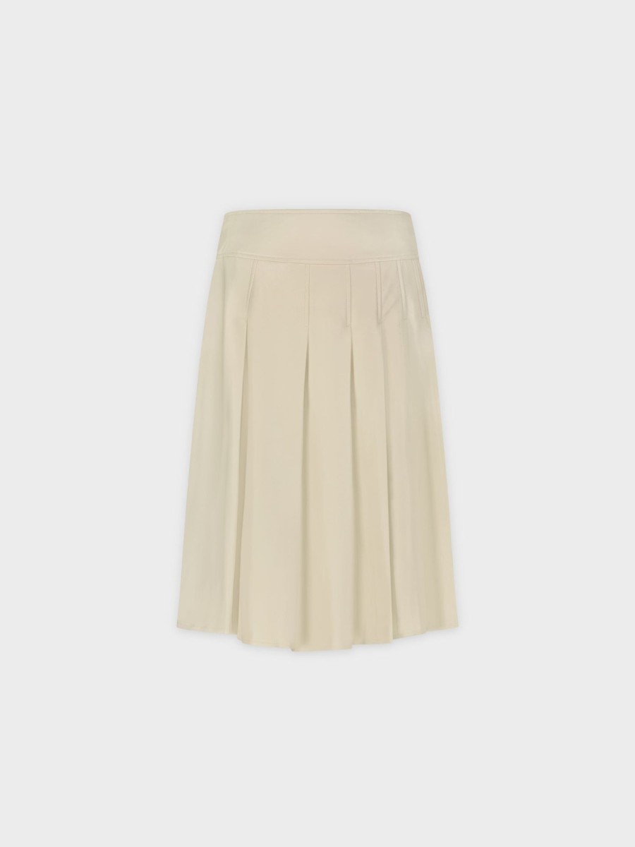 Best Stitched Pleated Leather Skirt-Bone Skirts