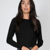 Hot Basic Crew Sweater (Ls) - Black Tops