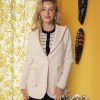 New Hooded Blazer-Cream Tops