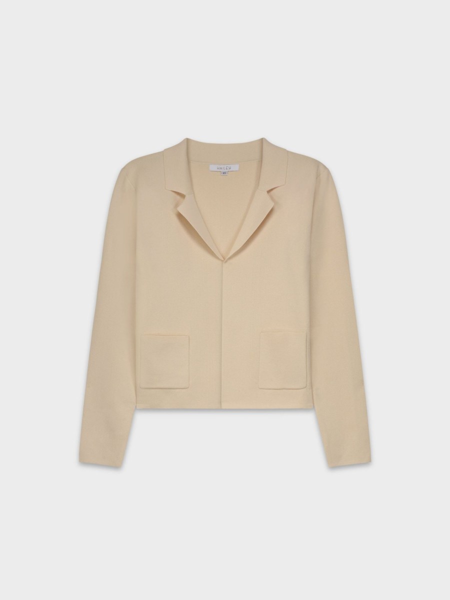 Online Lightweight Blazer-Vanilla Tops