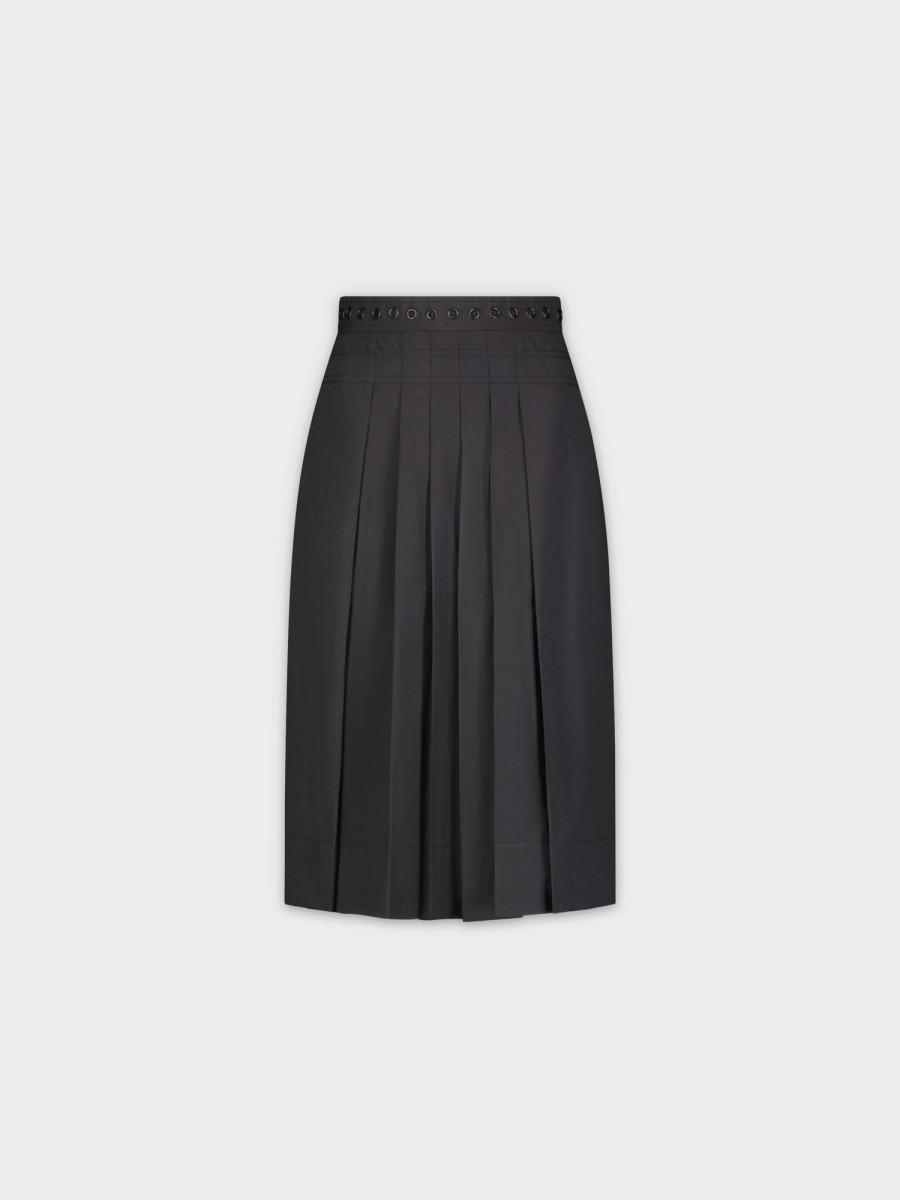 Clearance Front Pleat Skirt-Black Skirts