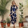 New Waisted Yolk Dress-Navy Floral Dresses