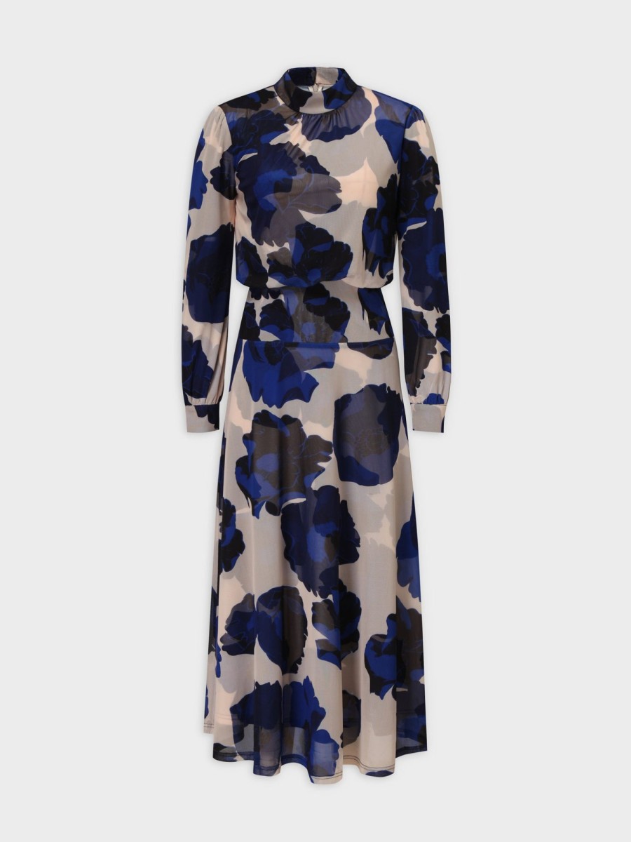 New Waisted Yolk Dress-Navy Floral Dresses