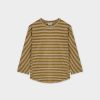 Hot Striped Boxy Tee-Washed Tan Tees