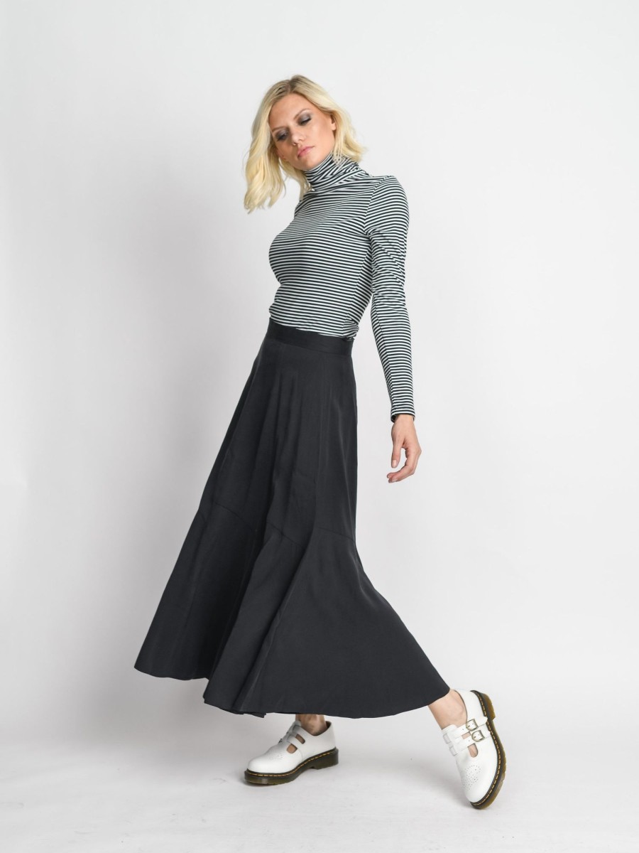 Best Trumpet Flare Skirt-Black Skirts