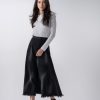 Wholesale Washed Fringe Denim Skirt-Black Skirts