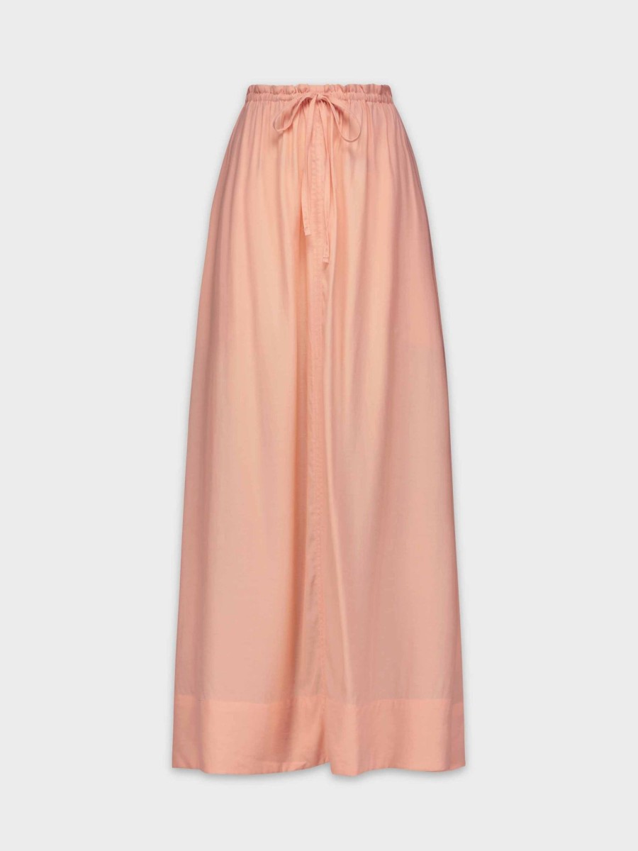 Clearance Drawstring Ruffle Skirt-Peach Skirts