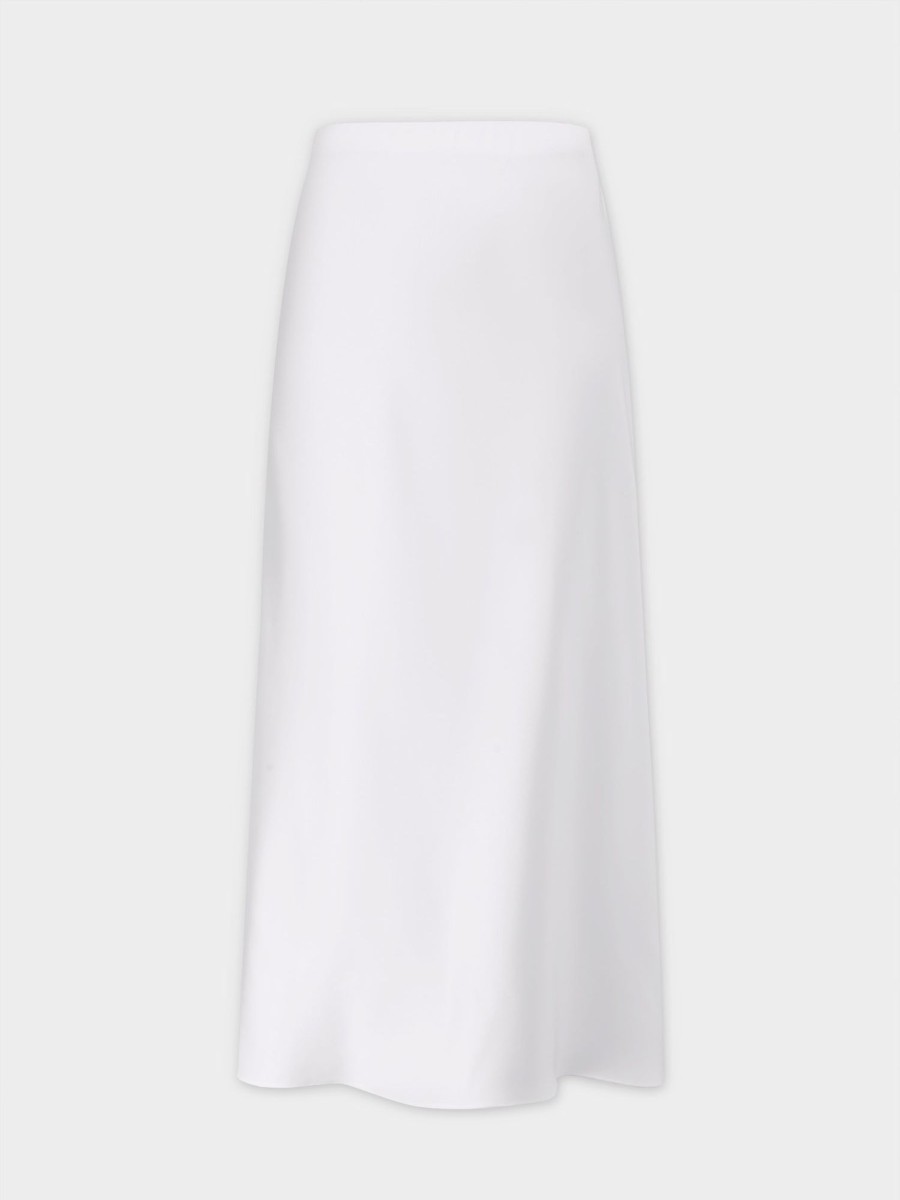 Hot Satin Slip Skirt-White Skirts