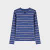 Online Thin Stripe High V Tee-Blue/Pink/White Tees