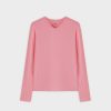 Best High V Ribbed Tee Ls-True Pink Tees