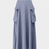 Online Button Cargo Pocket Skirt-Grey Skirts