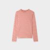 Best Butter Soft Striped Crew-Peach/Raspberry Tees