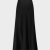 New Linen Blend A-Line Skirt-Black Skirts