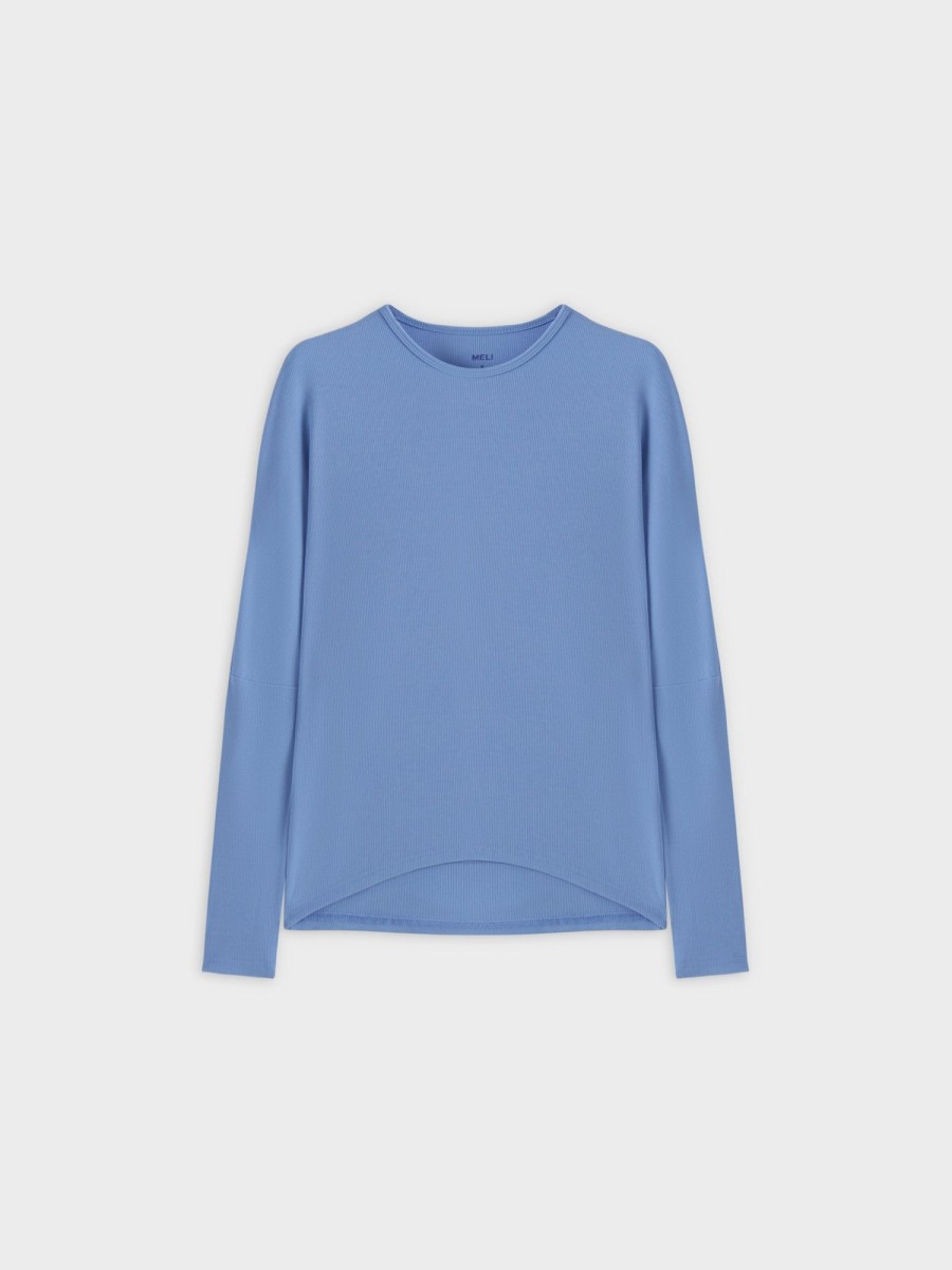 Best Crew Ribbed Dolman-Ocean Blue Tees