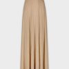 New Ribbed Paneled Skirt 38"-Tan Skirts