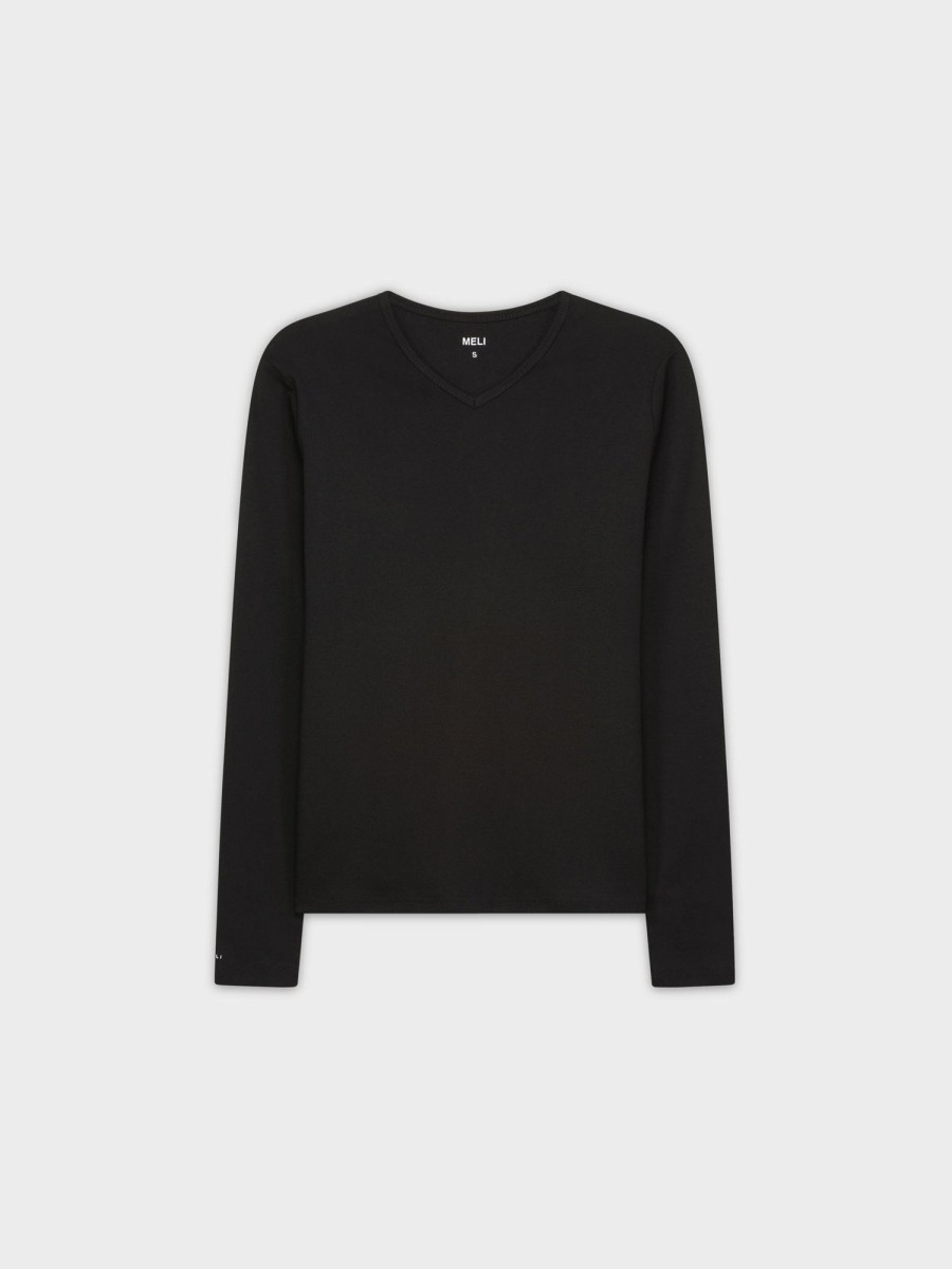 Best Basic High V Tee Ls-Black Tees