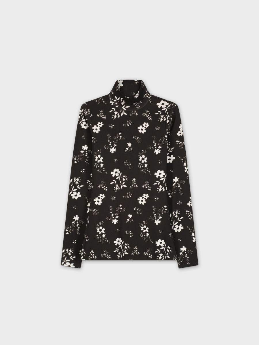 New Floral Turtleneck-B/W Floral Teen Sets