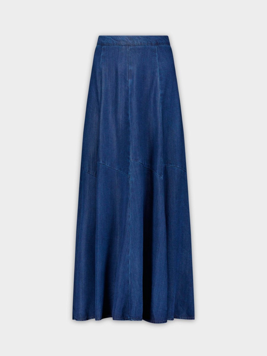 Clearance Denim Trumpet Skirt-Dark Blue Skirts