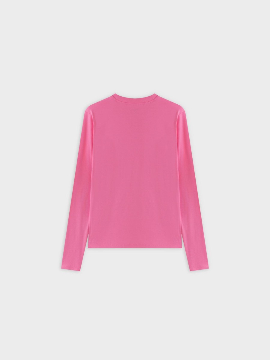 Wholesale Classic Tee Long Sleeve-Bright Pink Tees