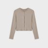 Wholesale Basic T-Shirt Cropped Cardigan-Tan Sets