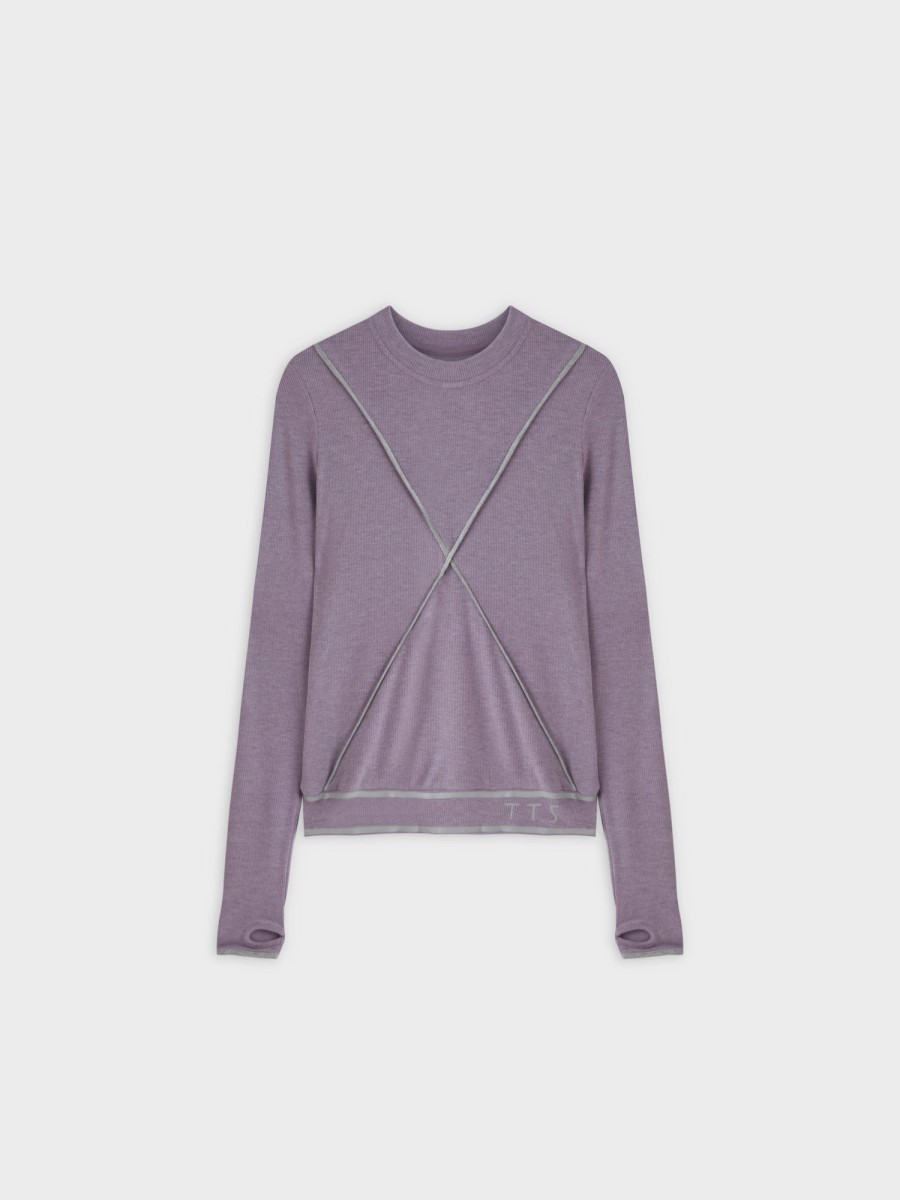 Wholesale X Banded Shirt-Lilac/Grey Teen Tops