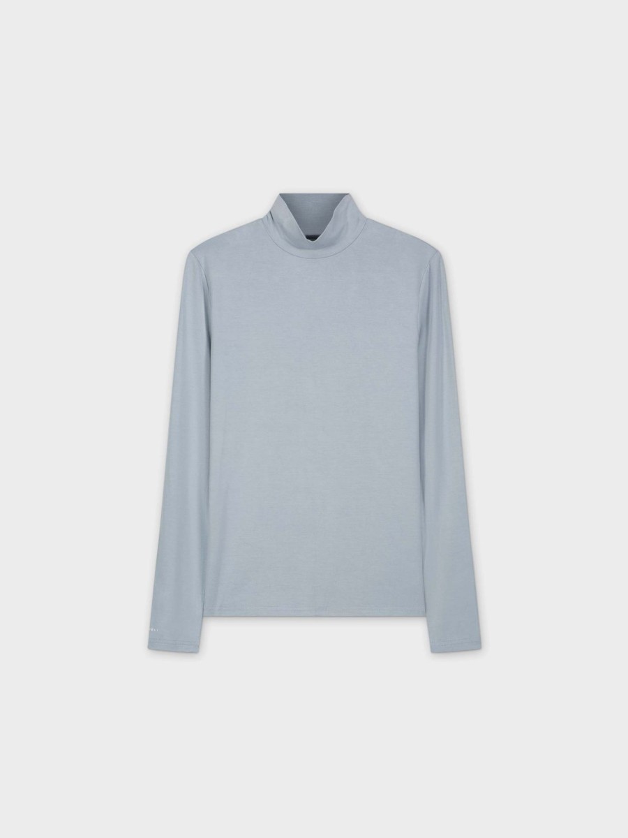 Best Modal Turtleneck Long Sleeve-Ocean Blue Tops