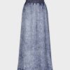 Hot Waisted Skirt-Blue Wash Denim Skirts