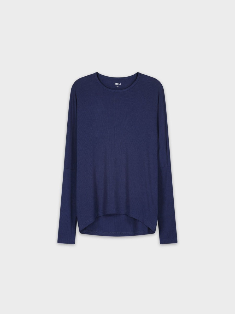 Hot Crew Ribbed Dolman-Navy Tees