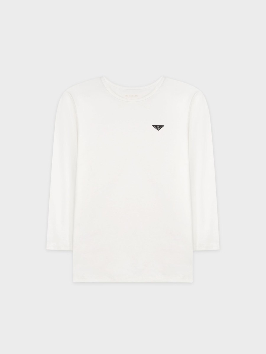 Online Teen Basic Tee-White Teen Tops