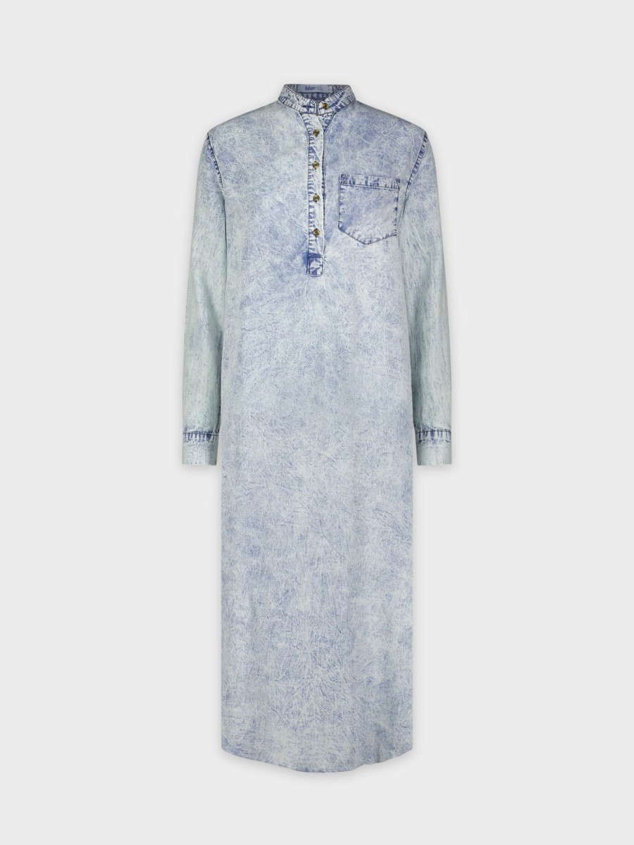 New Popover Denim Dress-Washed Blue Dresses