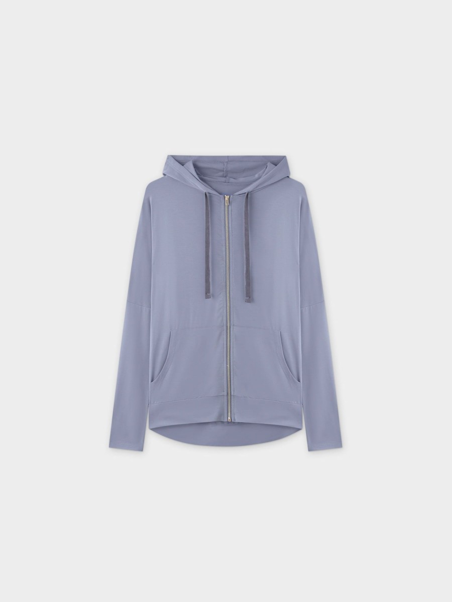 Best Zip Up Hoodie-Slate Blue Tees