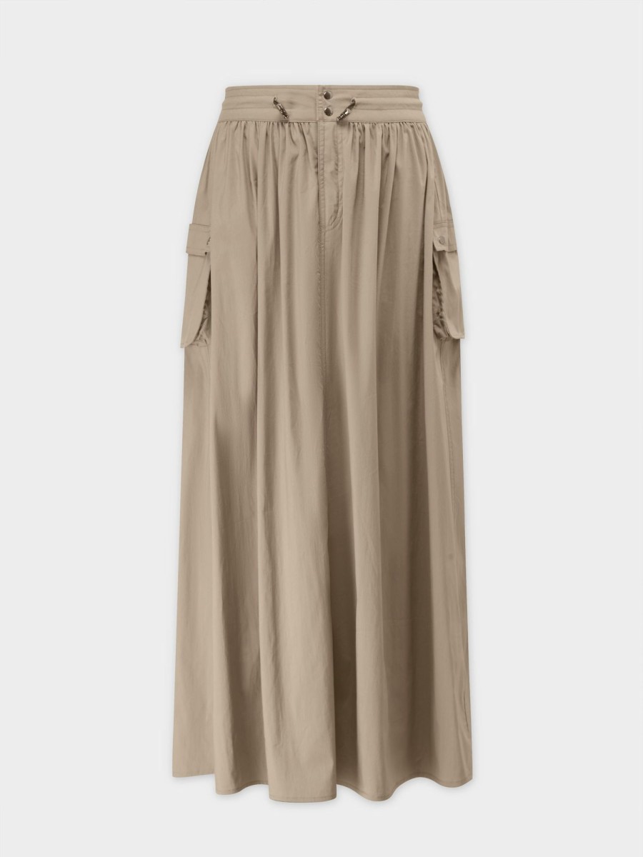 New Waist Pull Skirt-Khaki Skirts