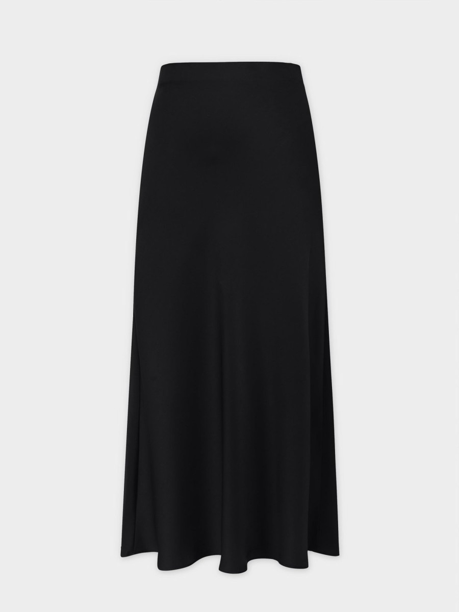 Wholesale Satin Slip Skirt-Black Skirts