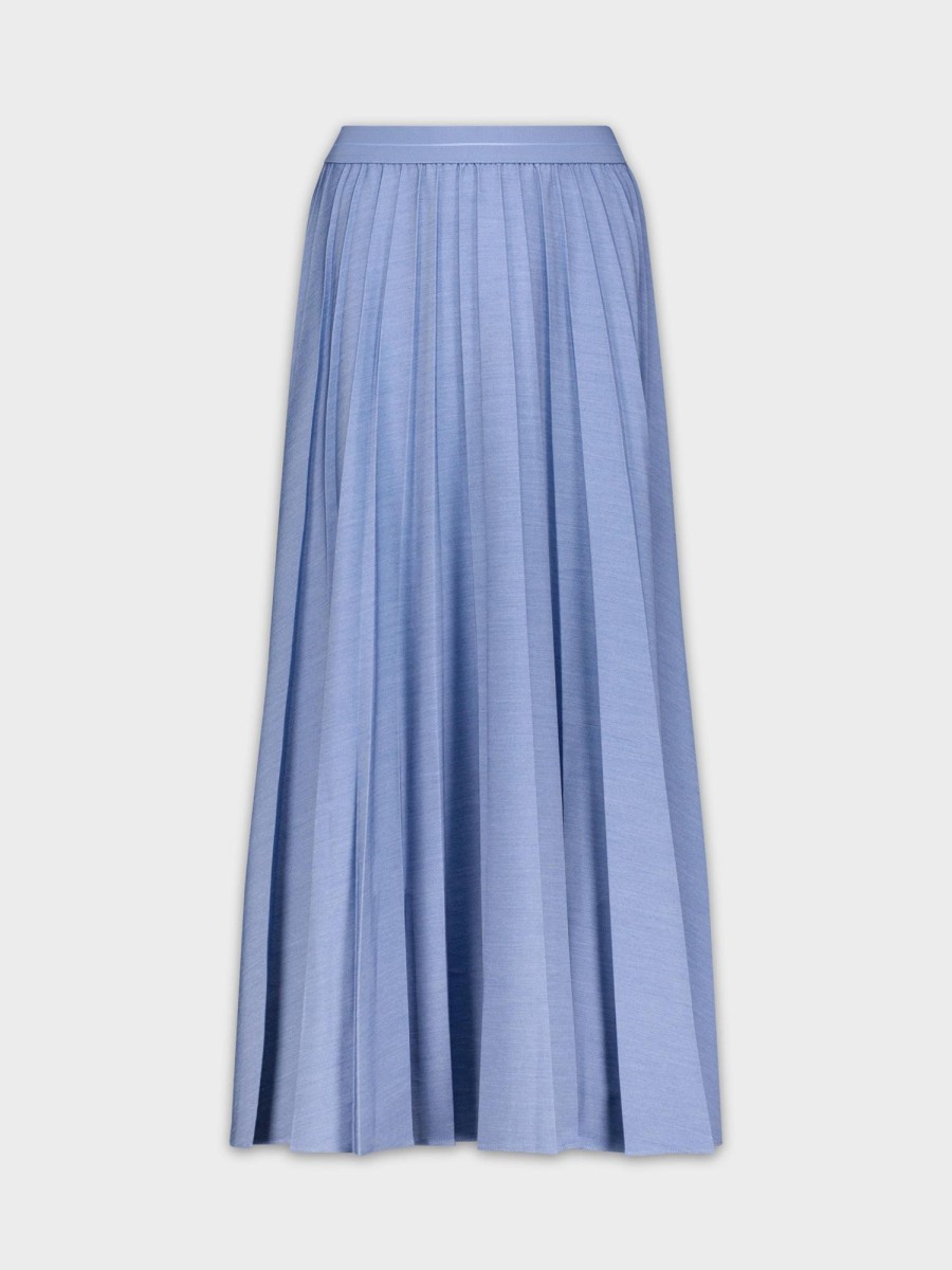 Hot Pleated Skirt 37"-Denim Lt Blue Skirts