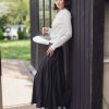 Best Top Stitched Pleated Skirt-Black Skirts